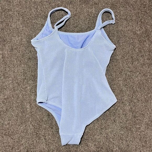 Kona Sol Women's XL Blue One-Piece Swimsuit Square Neck Ribbed - Picture 3 of 7